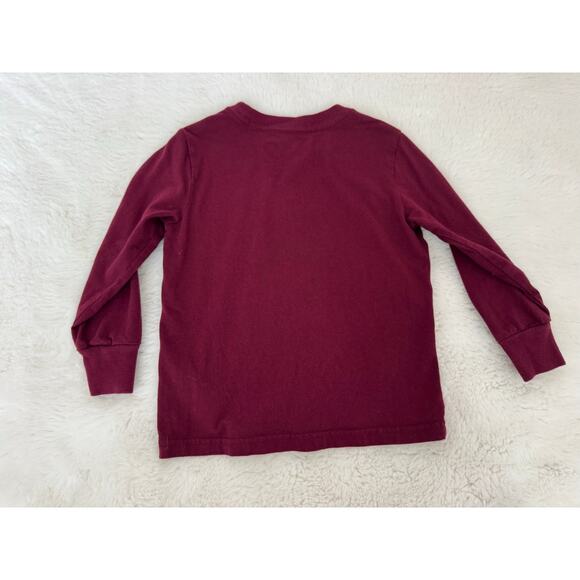 Polo Ralph Lauren Kids 2T Long Sleeve Polo Bear Graphic Shirt Burgundy - Picture 5 of 5